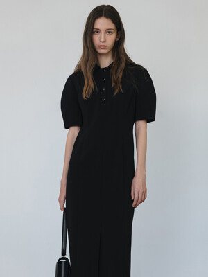 [Black] 24SS Fitted Silhouette Dress