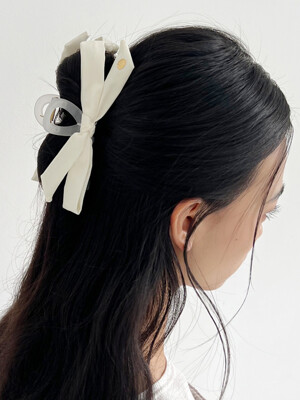 sophie satin ribbon hair clip (2colors)