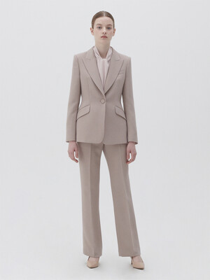 CLASSIC TWEED FLARED PANTS - BEIGE