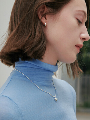 [단독][925 silver] Un.silver.170 / rov heart necklace + pigling earring (silver)