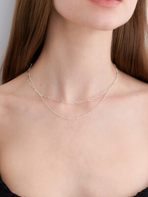 LAYERED NECKLACE_chain mix