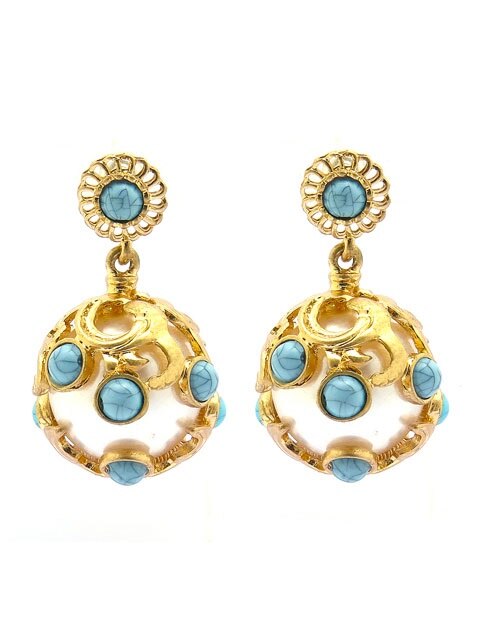 gold pearl ball earrings