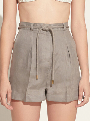 Alexis Gray High-rise Linen Shorts