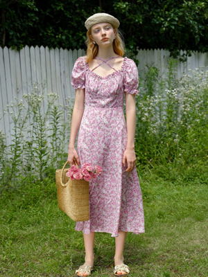 DD_Pink flower sling dress