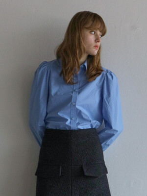 PUFF SLEEVE SHIRT / BLUE