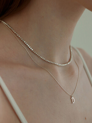 silver initial necklace