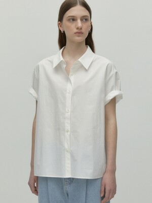 half sleeve overfit shirt - white