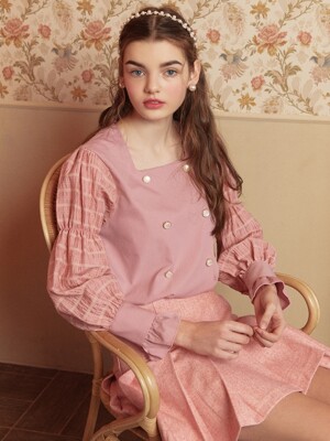 DOUBLE BUTTON BLOUSE_PINK
