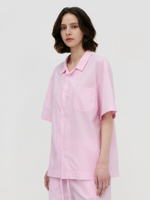 Stay Stripe Pajamas Short Sleeve Shirts - Raw Pink