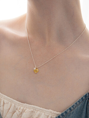 Love and flower 925 silver necklace