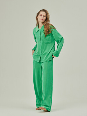 [단독] VELOUR PAJAMA SET_green (women)