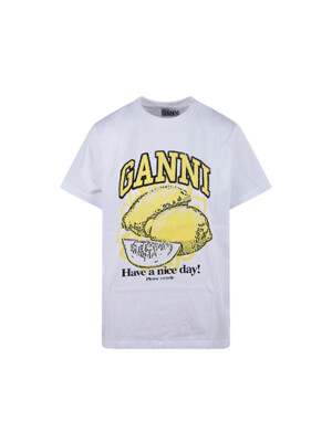 가니 레몬 릴렉스 핏 반팔 티셔츠 T3768 151