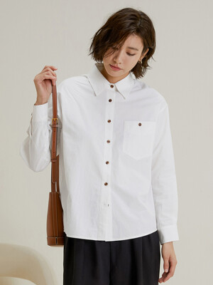 LS_Front button pocket shirt_WHITE