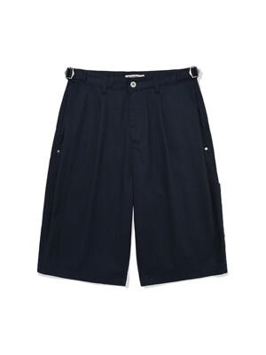 Double tuck BERMUDA shorts / Navy