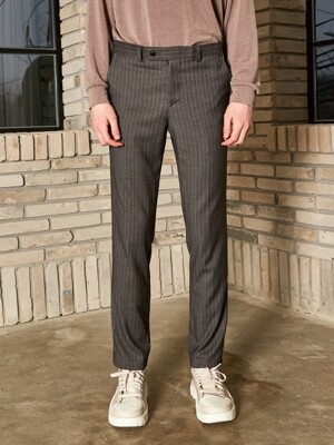 MODERN STRIPE SHED SLACKS_GRAY