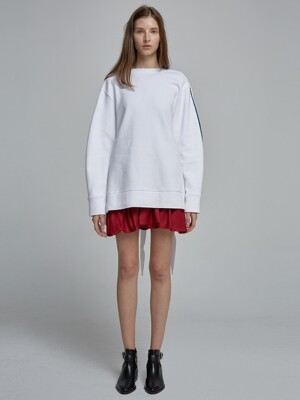 Minimal volume back-point sweatshirts - White