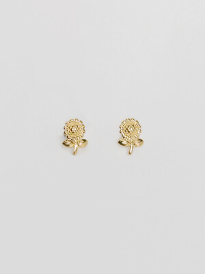 silver 925 sunflower earrings (2colors)