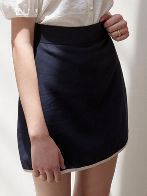 j1024 line mini skirt (navy)