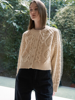 Cable Knit cardigan - Beige