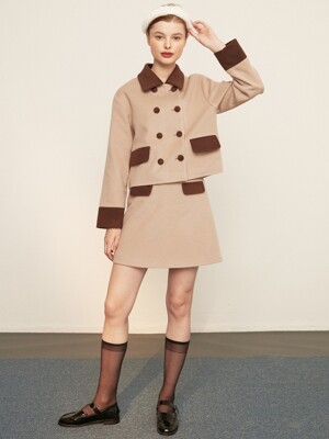 [EXCLUSIVE] wool pocket skirt_brown