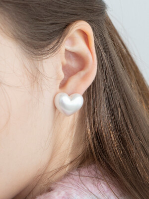 cloud heart pearl earrings 大