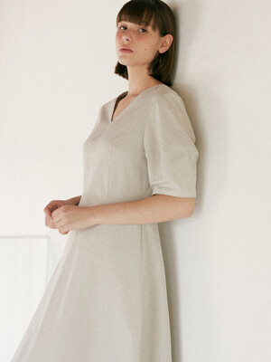 cotton volume dress (light grey)
