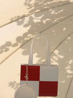 Chess Square Bag_Red/White Check