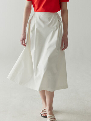 Double Tuck Skirt(White)