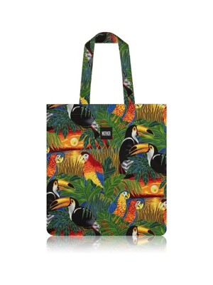 Tropical Birds Flat Tote Bag