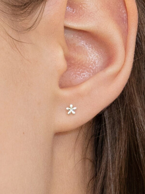 minimal flower earrings (silver 925)