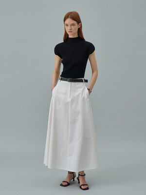 Basic Flare Skirt[LMBDSPSK403]-Ivory