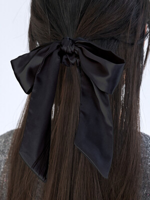 S SATIN RIBBON SCRUNCHIE (BLACK)