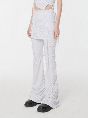 [SET] Handmade Twisted Skirt Pants (FL-237_White)