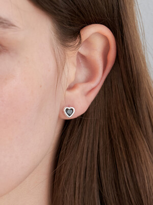 (SILVER 925) volume heart cubic earring