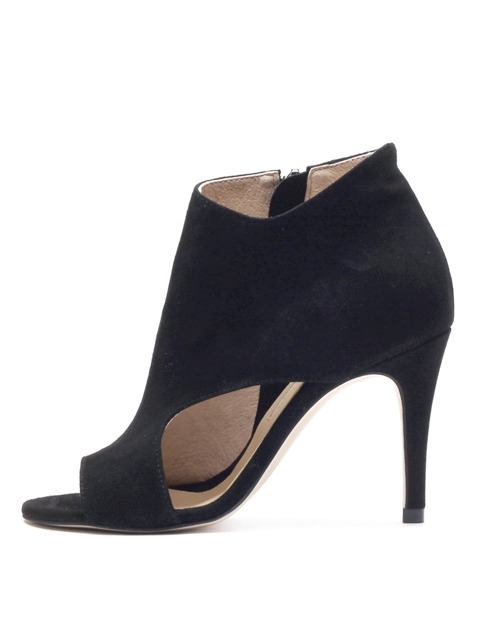 suede toe open booties(P3517A)