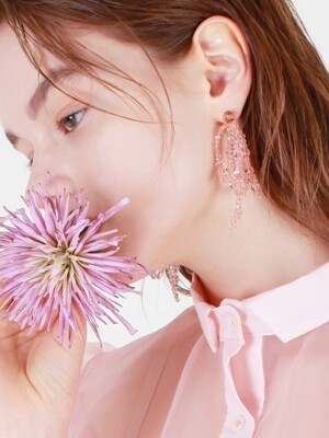 Peach Crystal lvy Earring[DL18SSER20PHF]