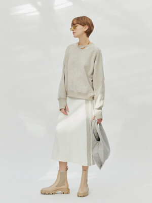 line knit skirt_ivory