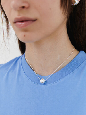 bumpy pierce necklace - silver