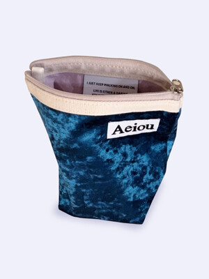 Aeiou Basic Pouch (M size) Velvet Blue Green