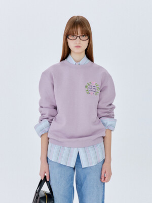 Lettering Sweatshirt_Lilac