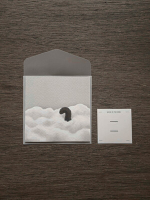 Fleecy clouds mini postcard