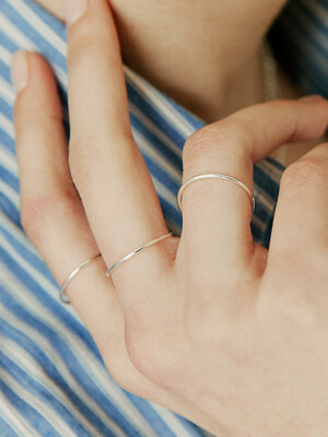 [silver925]3SET layered slim line ring