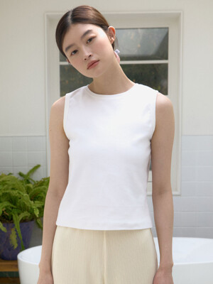 Soft sleeveless Top (White)