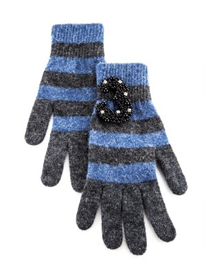 [Smart Phone]Tender weft Wool Gloves_Blue