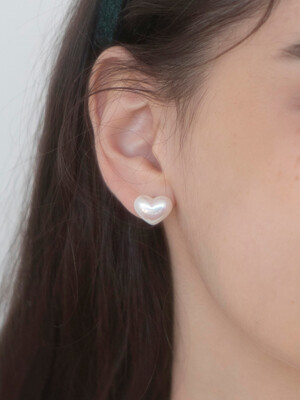 cloud heart pearl earrings 小