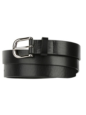 Italy leather plain belt_BLACK