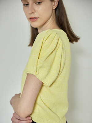 comos 849 tulip sleeve crop knit (lemon)