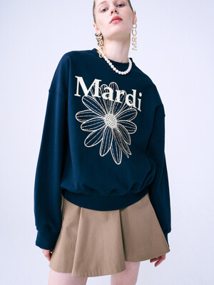 SWEATSHIRT FLOWERMARDI_NAVY CREAM