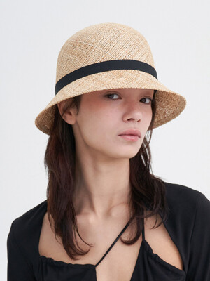 Classic Straw Cloche with Feather Detail