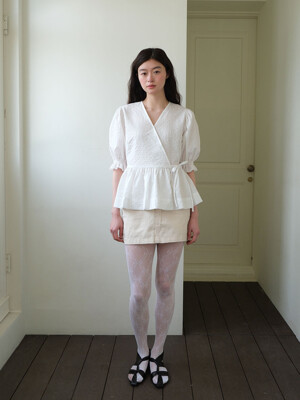 moui Cotton mini skirt (L/BEIGE)